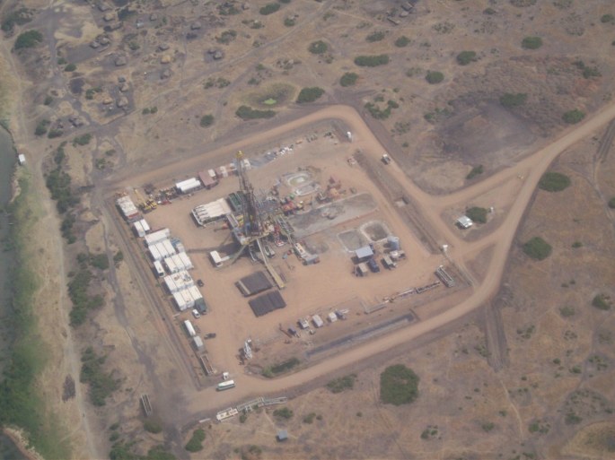 oil exploration work site in the albertine region