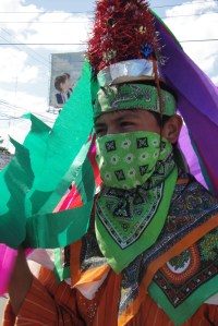 A man from one Mexico's indigenous communities taking part in the protest.