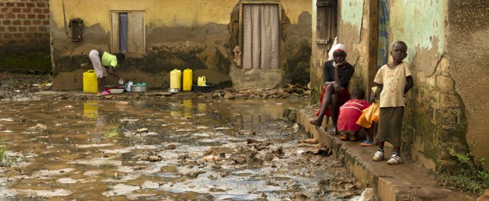 A Wateraid photo from a slum near Makerere University.