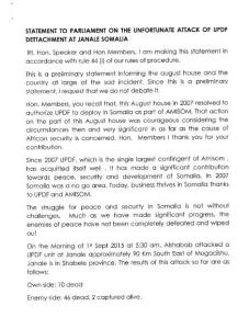 Uganda Govt Statement on Janaale Attack